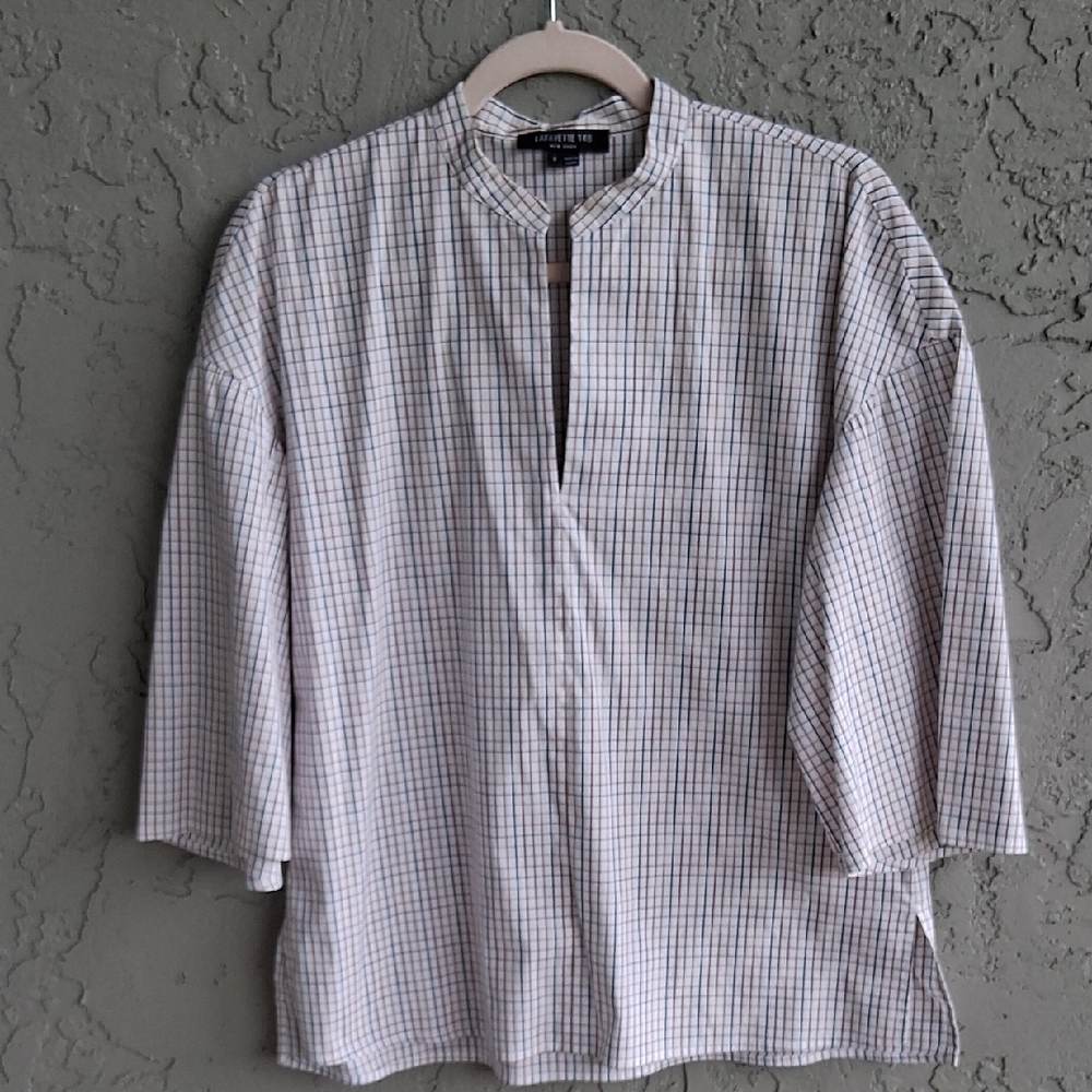 Lafayette 148 New York White Blouse Elegant Top